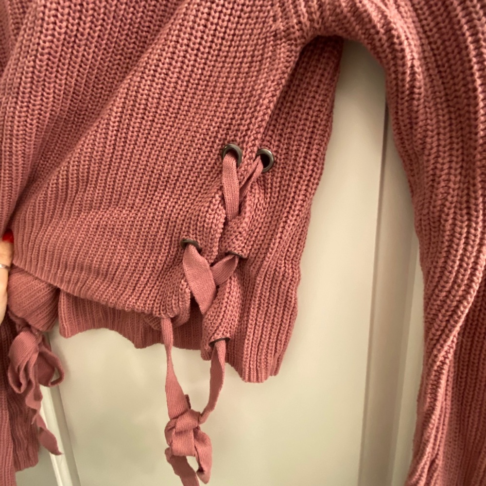 Pink cropped sweater